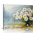 thumbnail image 1 of Serene Mountain Landscape with Daisies Canvas Art Print - Misty Forest & Floral Decor, 16x20 inch, Unframed, 1 of 6