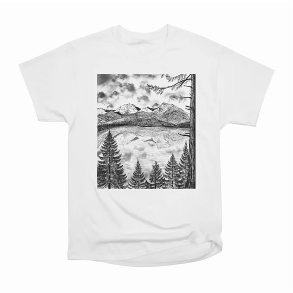 Serene Mountain View T-Shirt Tee Gift For Him Merch For Her Apparel For Friend