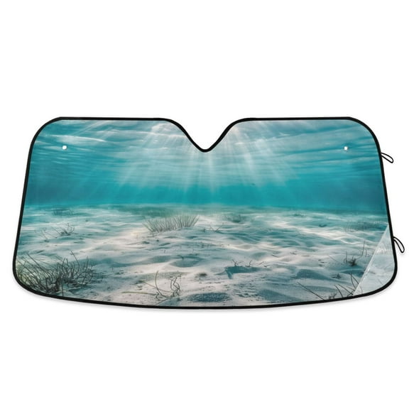 Serene Ocean Floor Car Windshield Sun Shade Foldable Car Front Window Visor Heat and UV Protection 55x27.6