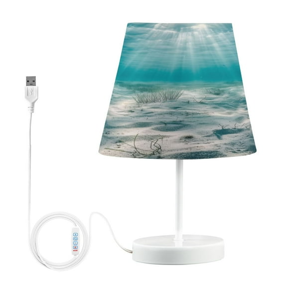 Serene Ocean Floor Desk Lamp LED Table Nightstand Lamps with 3 Color Temperatures for Home Bedroom Living Room Decor 8x12