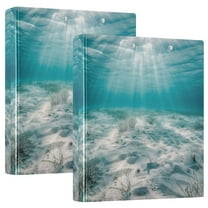 Serene Ocean Floor Hardcover 3 Ring Binder 1.5” Round Rings Binder Organizer Letter Size Paper Pockets School Office Supplies
