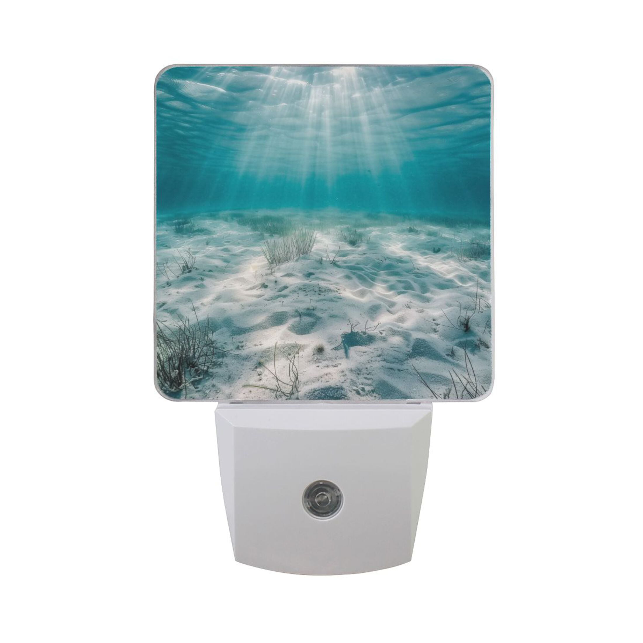 Serene Ocean Floor Night Light 2 Pack LED Nightlight Plug into Wall Dusk to Dawn Sensor Soft White