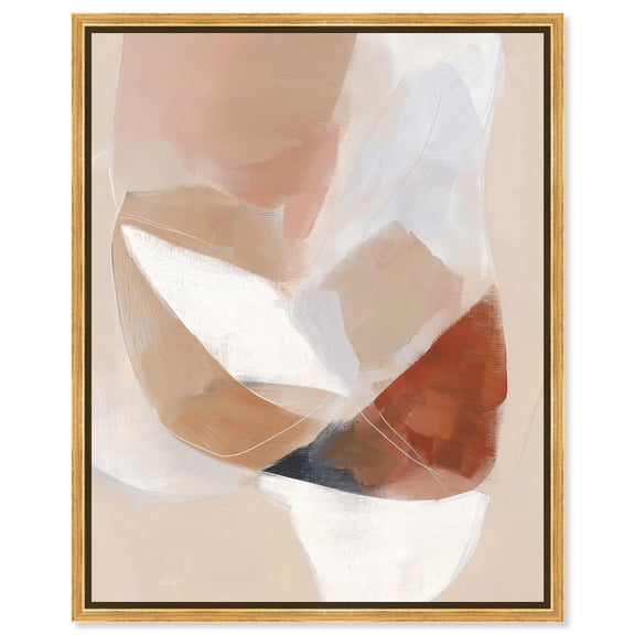 Serene Overlap I Canvas Print Brown Art by Art Remedy, Gold Frame, 16 x 20