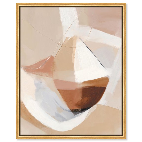 Serene Overlap II Canvas Print Brown Art by Art Remedy, Gold Frame, 16 x 20