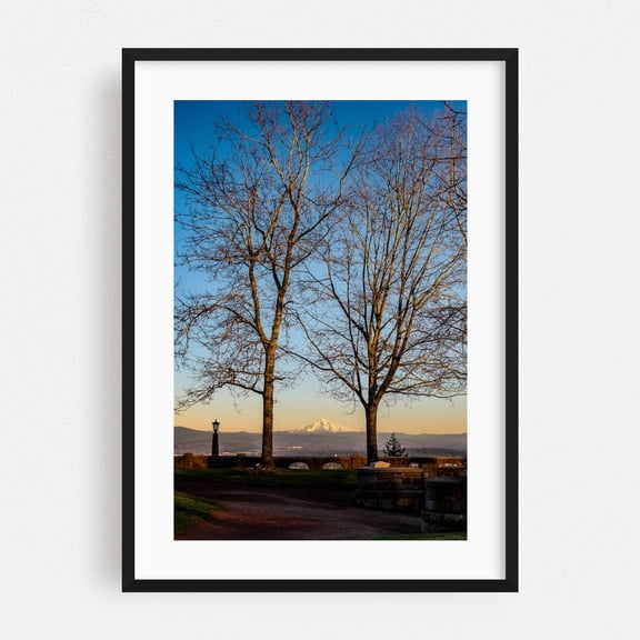 Serene Peaks - Photography Landscape Mountain Nature Scenic Winter Snow Black Framed Wall Art Print 24 x 36 inches