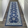 thumbnail image 1 of Serene Persian Traditional Navy/Ivory 2'3" x 7'3" Area Rug, (2' x 7'), 1 of 7