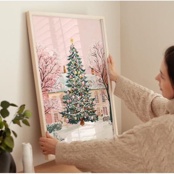 Serene River Boat Art Poster Vintage Landscape Poster Art Print Home Decor, Stretched Canvas Size 16x24 F03.1.19l405