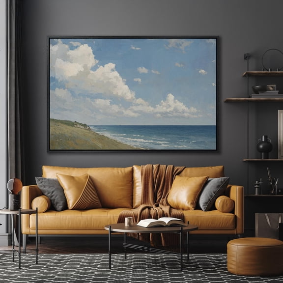 Serene Seascape Art, Poster, Vintage Coastal Landscape, Ocean Poster, Nautical Wall Art, Ready To Hang, Her, Unframed Poster Size 24x36
