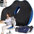 thumbnail image 1 of Serene Sitz Orthopedic Seat Cushion, Chair Cushion, Desk Chair Cushion, Office Chair Cushion, Seat Cushion for Car, Tailbone Pain Relief Cushion, Ergonomic Seat Cushion for Office Chair ( Navy Blue), 1 of 8