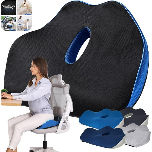 Serene Sitz Orthopedic Seat Cushion, Chair Cushion, Desk Chair Cushion, Office Chair Cushion, Seat Cushion for Car, Tailbone Pain Relief Cushion, Ergonomic Seat Cushion for Office Chair (Dark gray)
