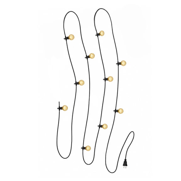 Serene Spaces Living 20ft LumaGlow Smoke Grey LED String Lights