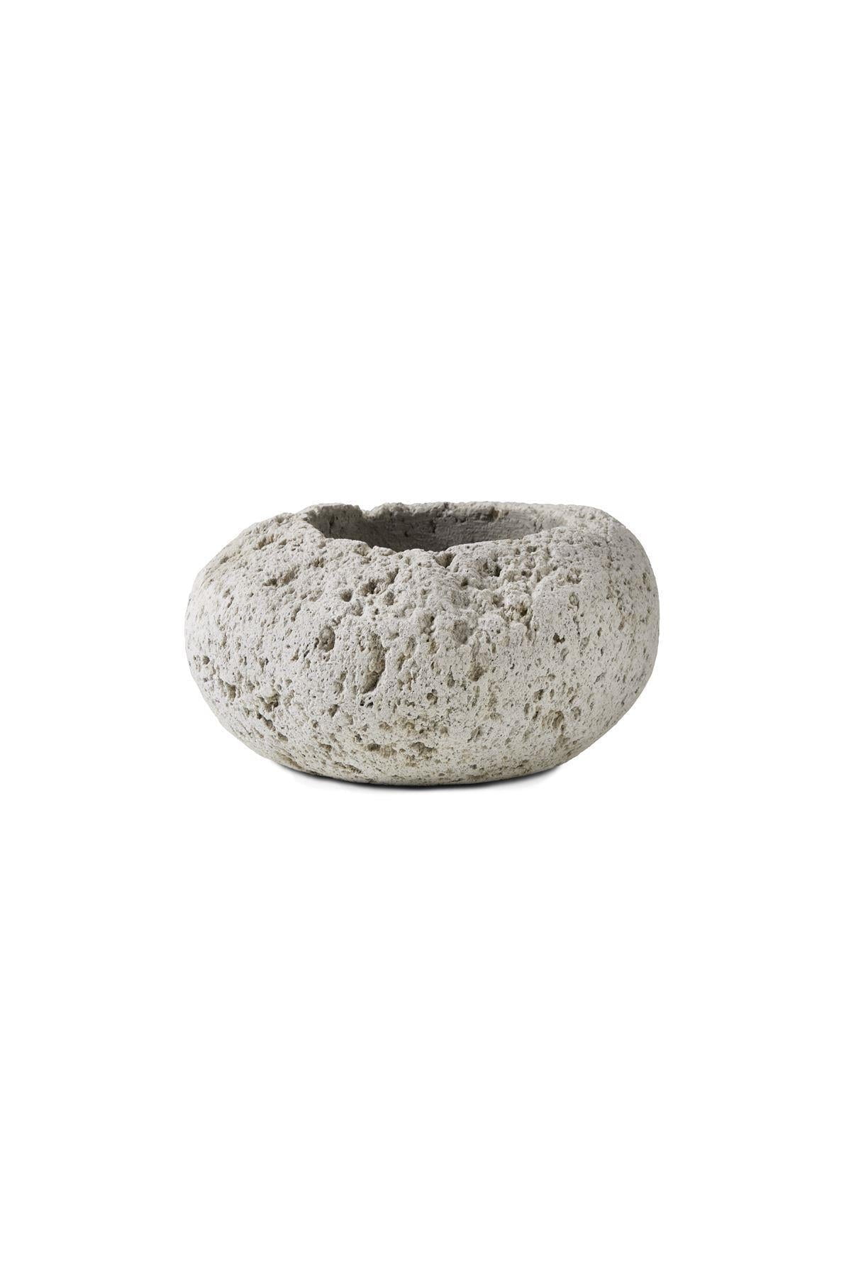 Natural Gray Ceramic Round Tabletop Succulent Planter