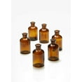 thumbnail image 1 of Serene Spaces Living 6.25" Dark Amber Glass Medicine Bottle Bud Vases - Apothecary Jars, Decorative Glass Bottles, Centerpiece for Wedding Reception, Mini Flower Vases, Pack of 6, 1 of 4