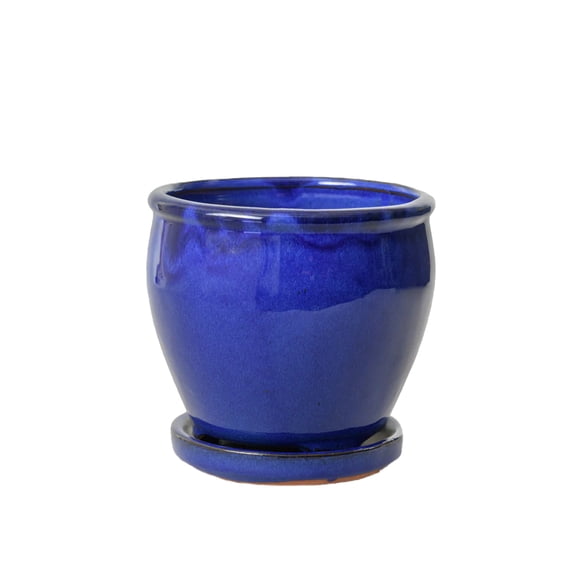Serene Spaces Living 6" Sora Blue Ceramic Planter