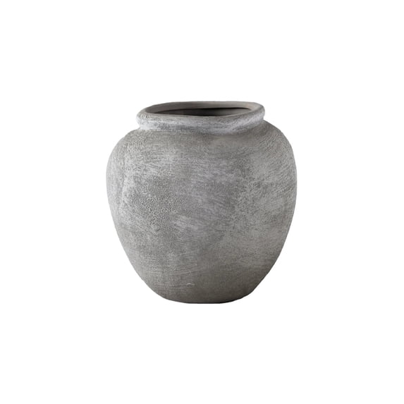 Serene Spaces Living 7" Gray Stone-Textured Ceramic Vase