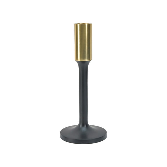 Serene Spaces Living 8.5" Dual-Tone Taper Candlestick Holder, Modern, Single