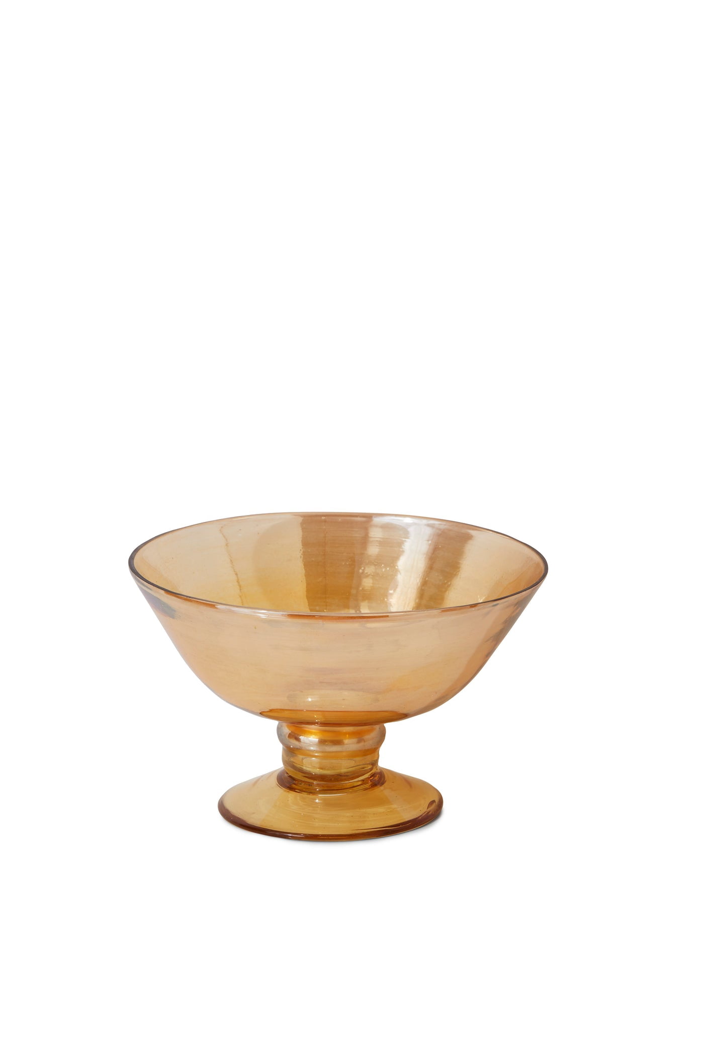 Serene Spaces Living Amber Luster Glass Flower Compotes, Colored Vases for Centerpieces, Home Decor, Events, Weddings, Pack of 12