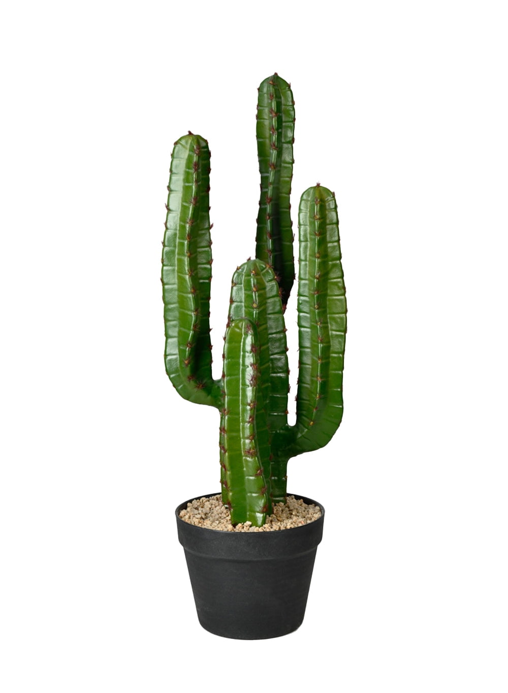 26" Green Plastic Candelabra Cactus in Black Pot