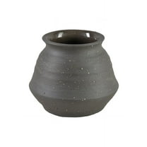Serene Spaces Living Artisan Black Ceramic Pot Vase, 5" Dia & 4.5" Tall