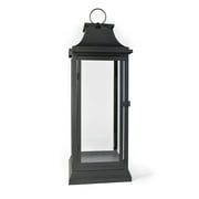 Serene Spaces Living Black Hurricane Lanterns With Clear Glass Panels, Perfect For Home Decor, Parties & Events, Table Top Or Hanging Lantern For Indoor & Outdoor, Measures 25" Tall and 9.75" Diameter