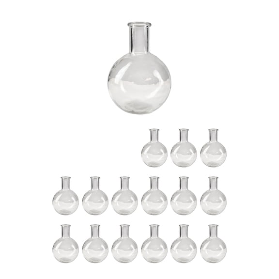 Serene Spaces Living Clear Bottleneck Bulb Glass Vase, 5.3" Dia & 7.48" Tall, Pack of 16