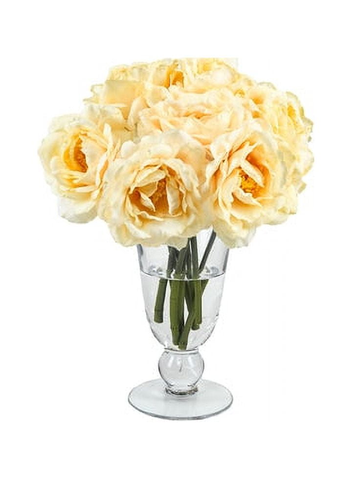 Serene Spaces Living DIY Vase Kit: Faux Peach Tea Flower Bouquet & Vase