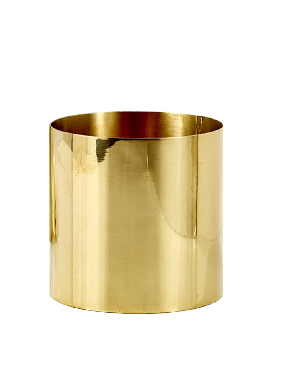 Serene Spaces Living Gold Cylinder Vase, Measures 4" Tall & 4" Diameter