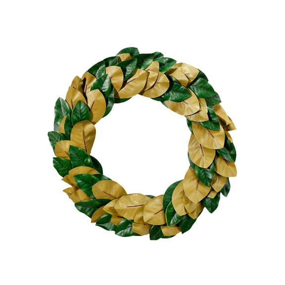 Serene Spaces Living Holiday Small Christmas Wreath for Decor, Green/Tan