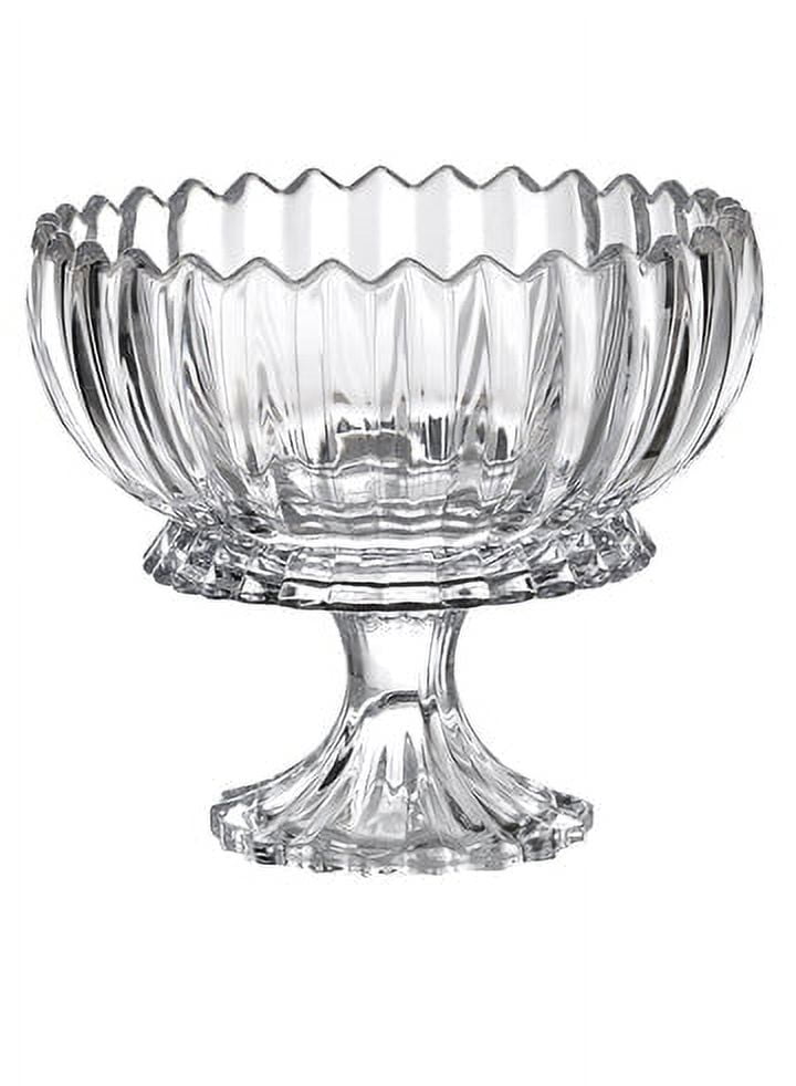 Serene Spaces Living Large Arctic Ice Glass Compote, 12.5" Diameter & 8" Tall