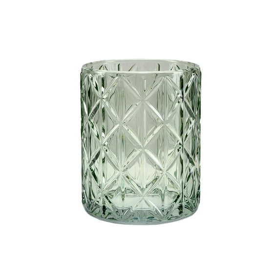 Serene Spaces Living Large Green Glass Votive Holder, 4" Diameter & 5" Tall