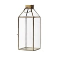 thumbnail image 1 of Serene Spaces Living Large Size Square Gold Lantern with Glass Panels, Measures 16 inches Tall, Sold Individually, 1 of 5