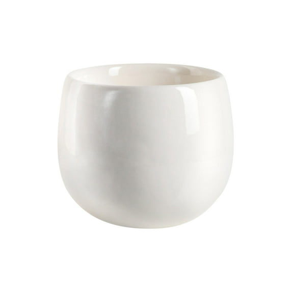 Serene Spaces Living Large White Ceramic Cup-Shaped Vase, 6" Dia & 5.5" Tall