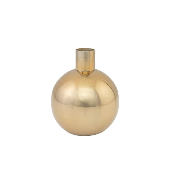 Serene Spaces Living Modern Gold Ball Bud Vase, Stainless Steel