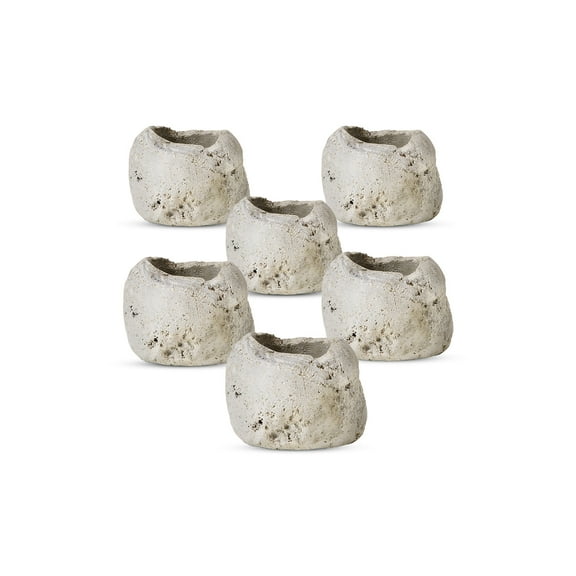 Serene Spaces Living Natural Pumice Urn Pot, Textured Lava Rock Planter, Ideal for Living Rooms, Bedrooms, Office, Weddings, Events  Pack of 6