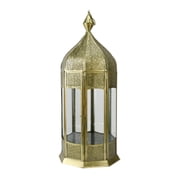Serene Spaces Living Octagonal Gold Metal Lantern, 21.5 Tall