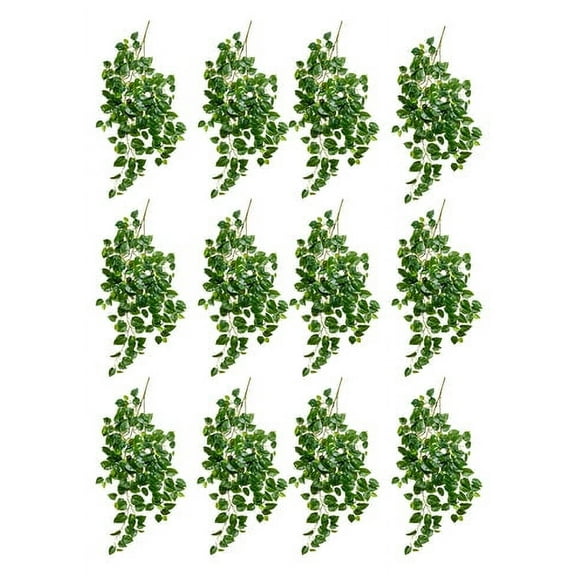 Serene Spaces Living Pack of 12 Artificial Pothos Spray, 43" Long X26" Wide