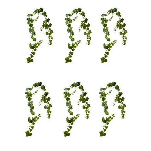 Serene Spaces Living Pack of 6 Artificial Silk Grape Ivy Garland, Christmas, 72" Long