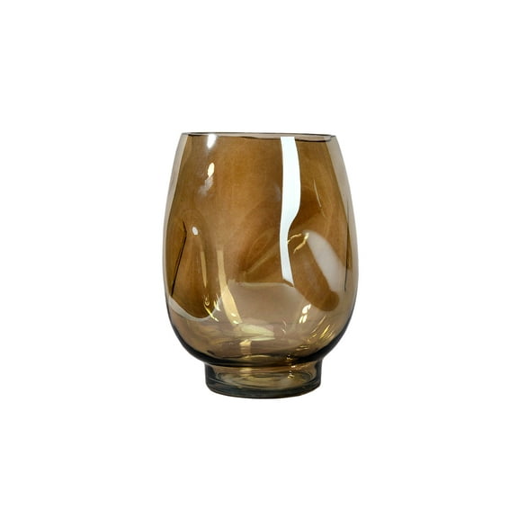 Serene Spaces Living Rustic Hand Blown Hurricane, Brown