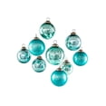 thumbnail image 1 of Serene Spaces Living Set of 9 Assorted Teal Glass Ball Ornaments for Christmas Tree, Holiday Decorations, Winter Wedding, Table Centerpiece, Window Box, Measures 3" Diameter, 1 of 6