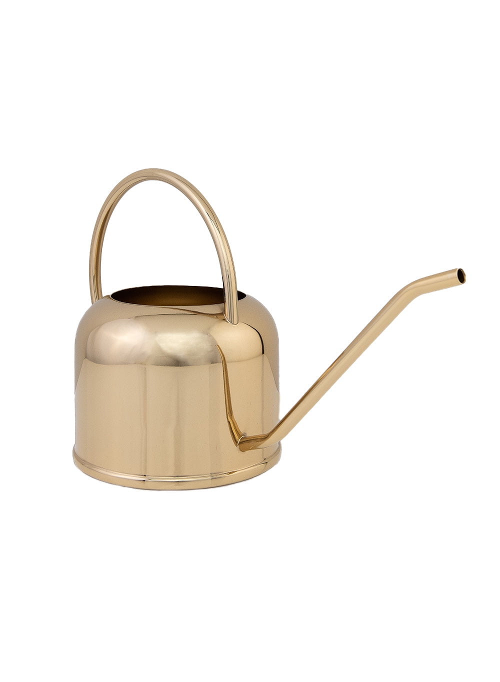 Serene Spaces Living Shiny Gold Metal Watering Can, 14.75" L X 4" W X 9" H