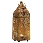 Serene Spaces Living Small Moroccan Gold Candle Lantern