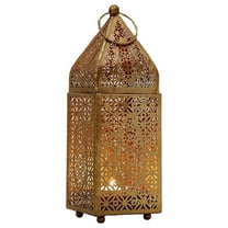 Serene Spaces Living Small Moroccan Gold Candle Lantern