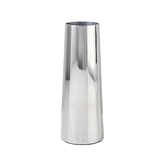 Serene Spaces Living Small Silver Cylinder Metal Vase, 2.25" Dia & 6" Tall