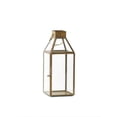 thumbnail image 1 of Serene Spaces Living Small Size Square Gold Lantern, Measures 10 inches Tall, Sold Individually, 1 of 7