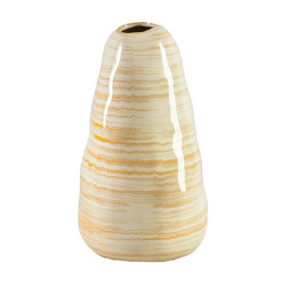 Serene Spaces Living Solaro Striped Ceramic Vase, 4.5" Diameter & 7.5" Tall