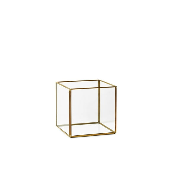 Serene Spaces Living Square Gold Lantern, Measures 5 inc