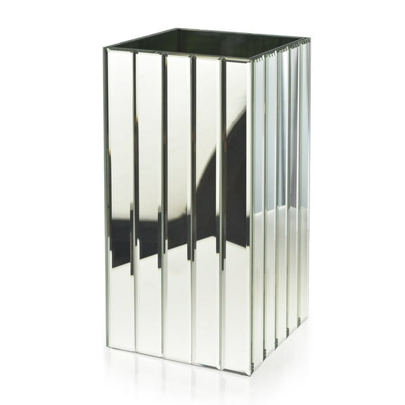 Serene Spaces Living Tall Clear Gatsby Mirror Strip Vase- Modern Vase