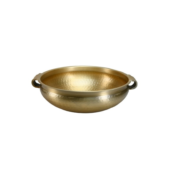 Serene Spaces Living Traditional Gold Handi Bowl - Hammered, Aluminum