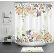 Serene Splendor: Watercolor-Inspired Bathroom Set for a Tranquil Retreat