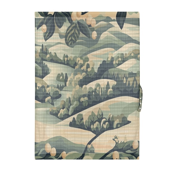 Serene Spring Landscape Door Curtain 25x40in Privacy Mesh with UV Protection Tie Back Rod Pockets